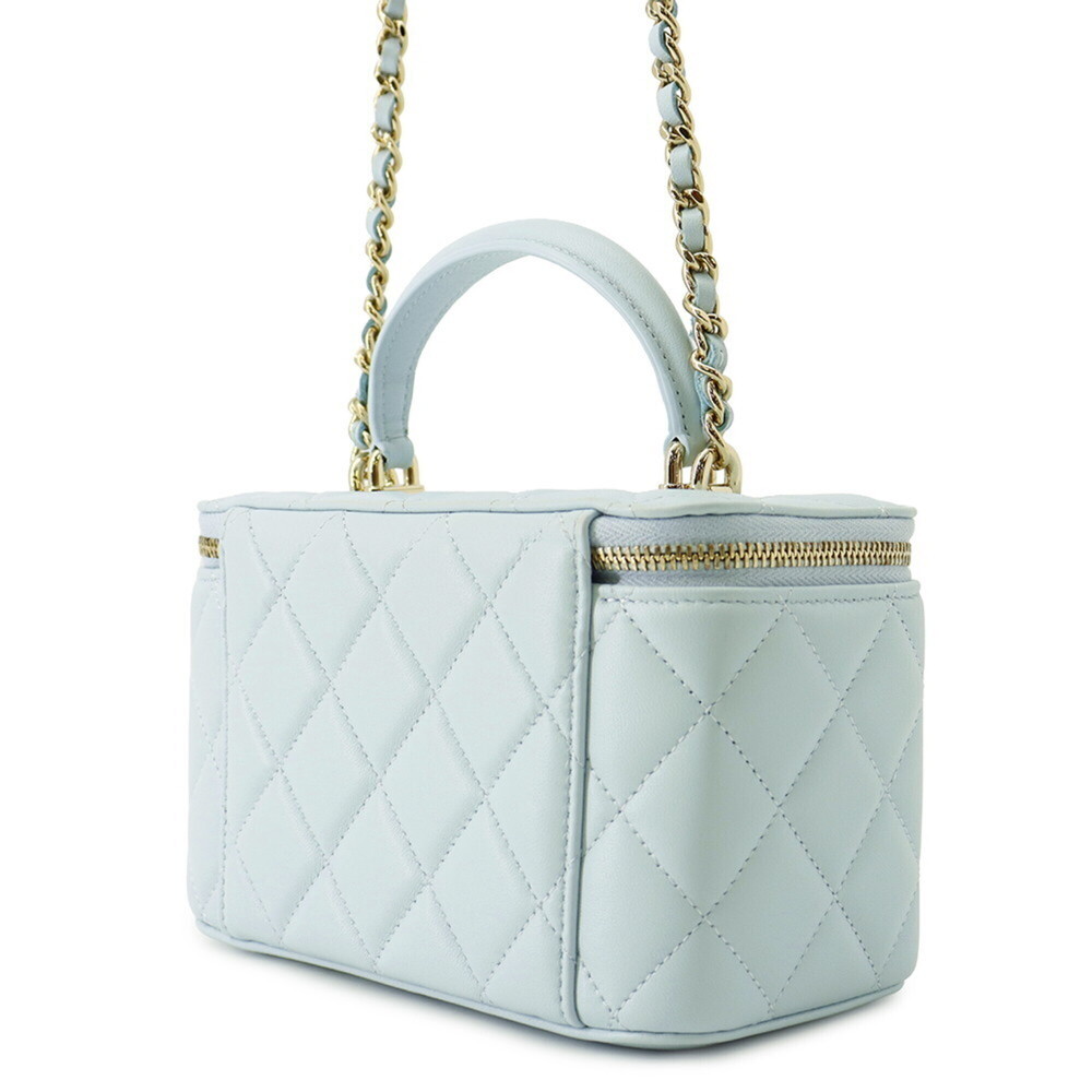 Chanel Chain Shoulder Bag Matelassé Coco Mark Vanity Case Lambskin AP2199 CHA... - Picture 2 of 11